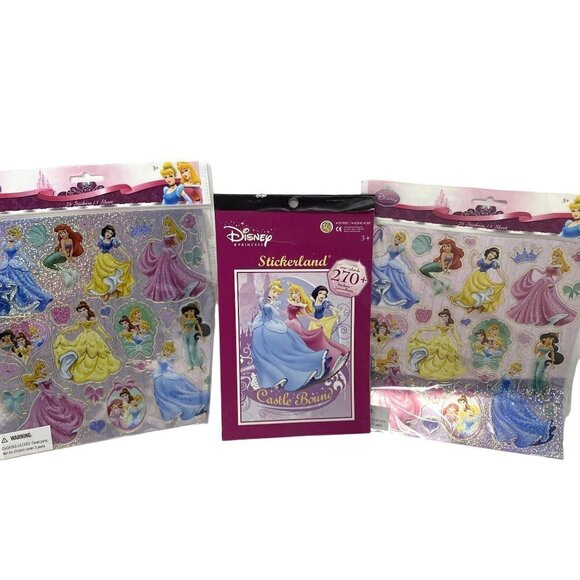 Disney Princesses Sticker Bundle 2 Sandylion New Foil Iridescent Sheets/ Sticker - Picture 1 of 8